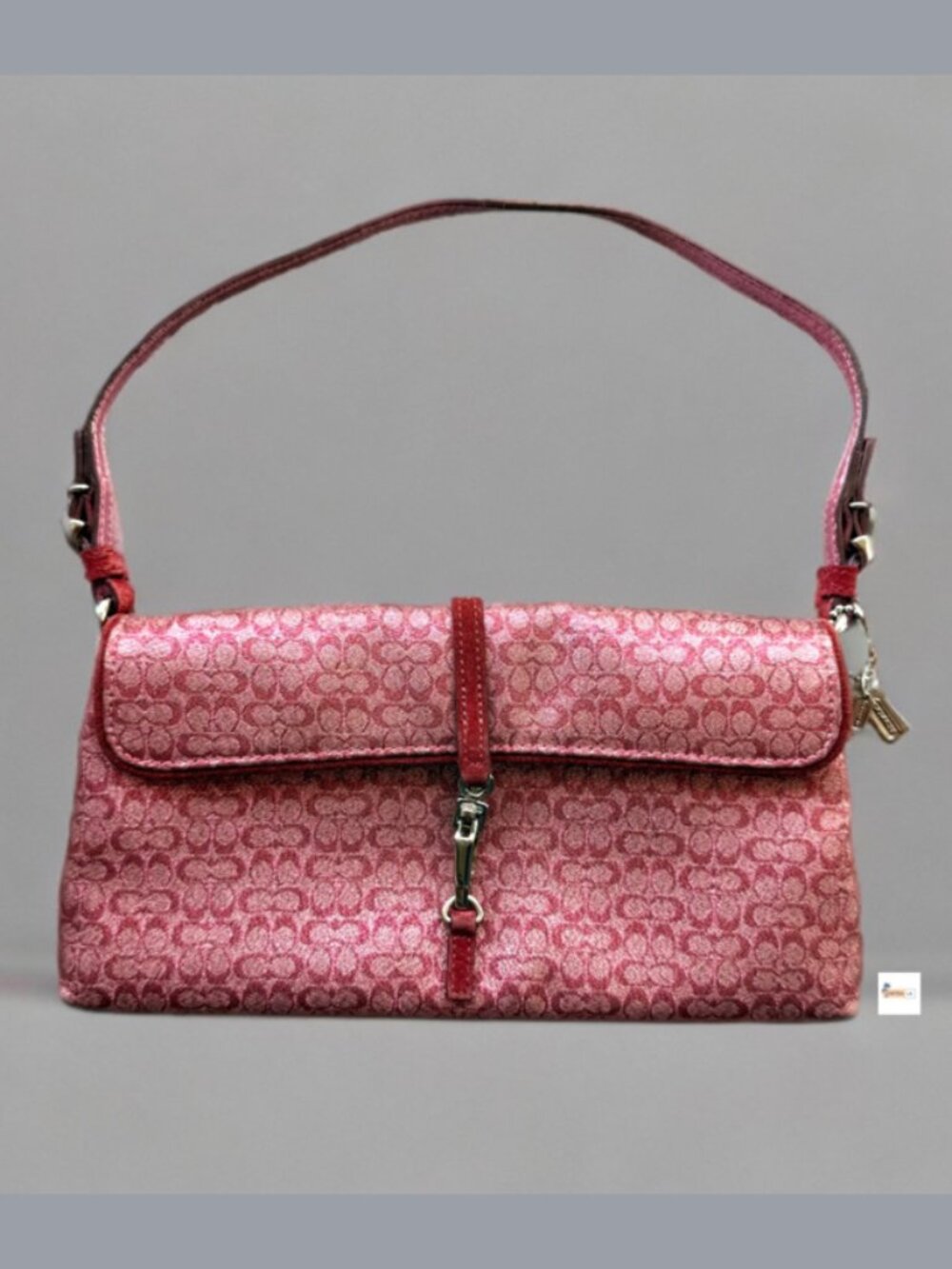 Coach Y2K Metallic Pink Red Hampton Soft Clip Shoulder Bag 6380